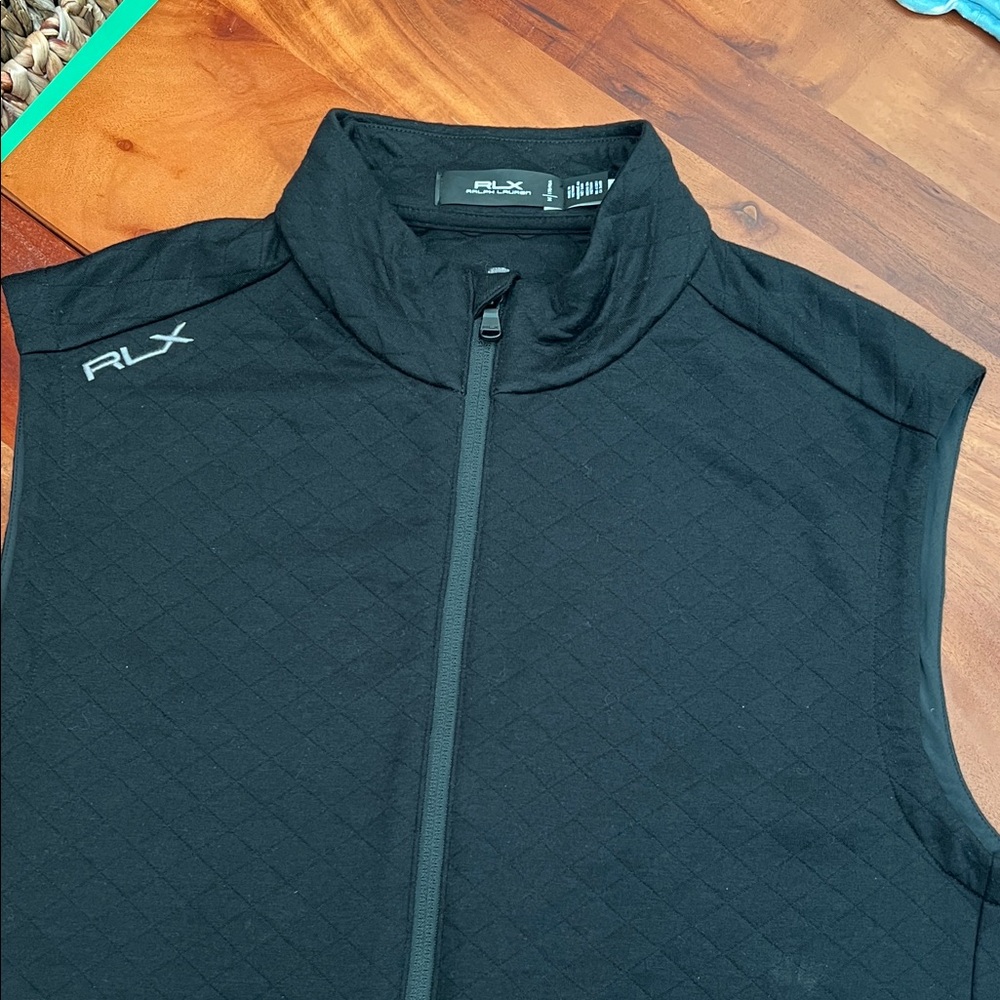 RLX Quilted Black Golf Vest by Ralph Lauren Sz Medium